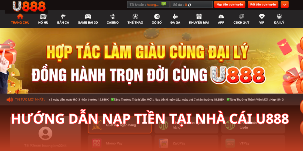 Hướng dẫn nạp tiền tại nhà cái U888