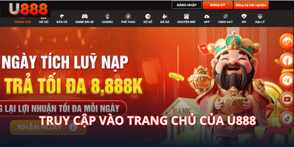 Truy cập và trang chủ chính thức của U888