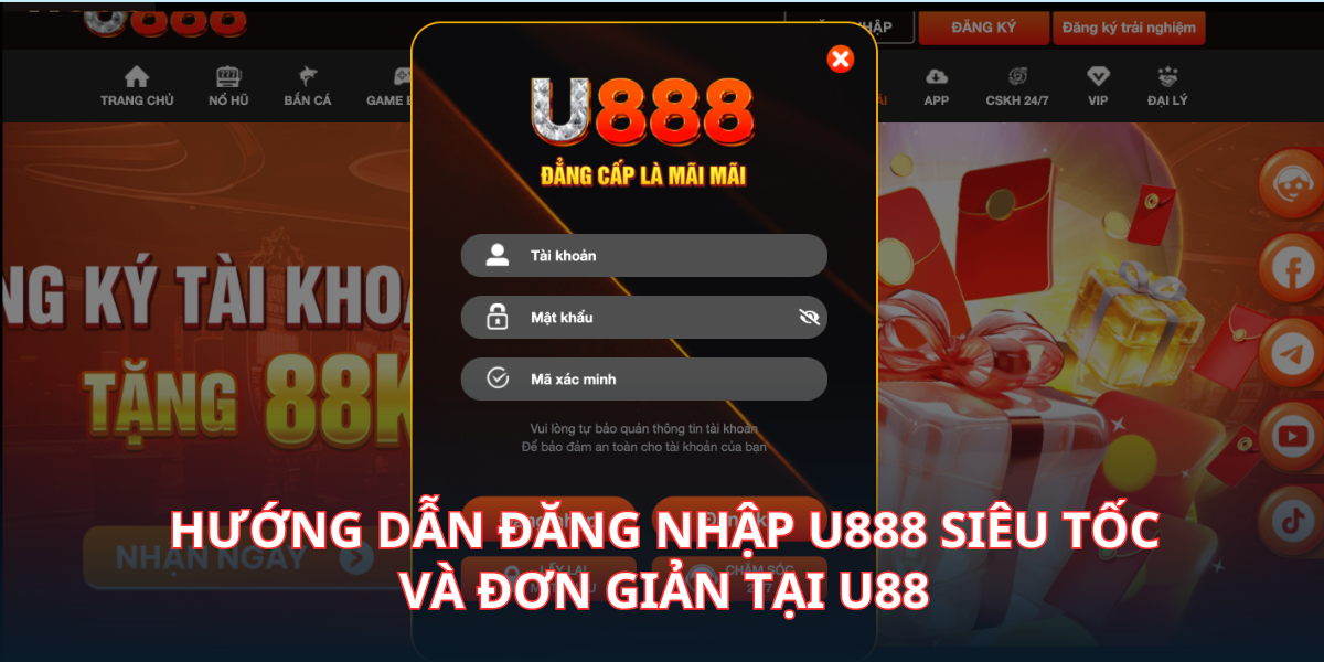 Hướng dẫn đăng nhập tại U88